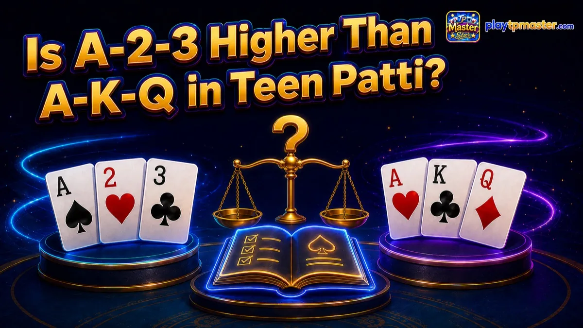 A-2-3 and A-K-Q Teen Patti sequences compared under common table rules
