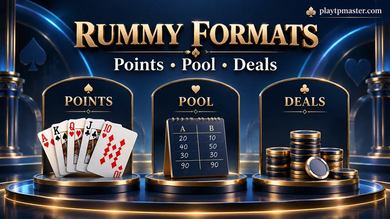 Points vs Pool vs Deals Rummy: Three Formats, One Worked Example