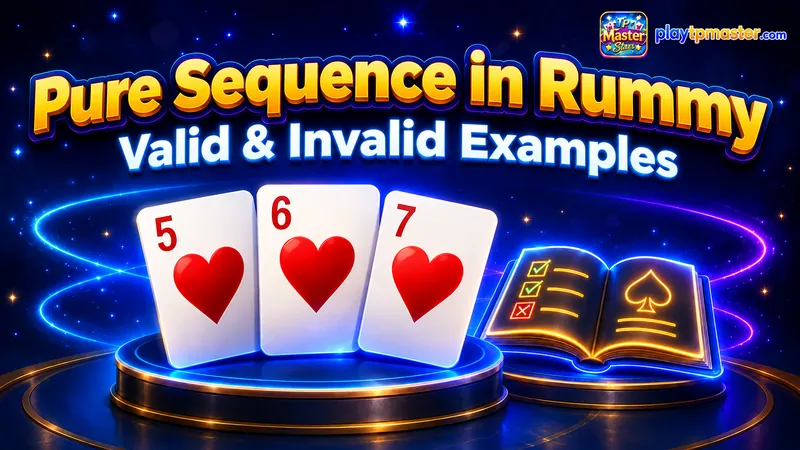 Rummy में Pure Sequence: सही और गलत उदाहरण