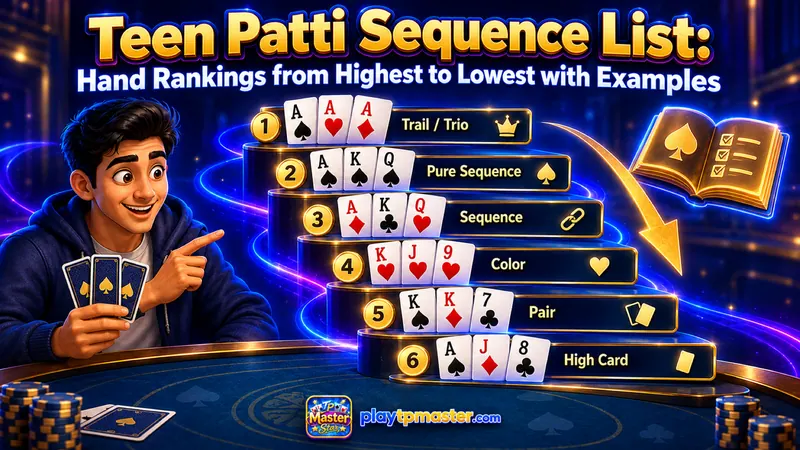 Teen Patti Sequence List: Hand Rankings from Highest to Lowest with Examples