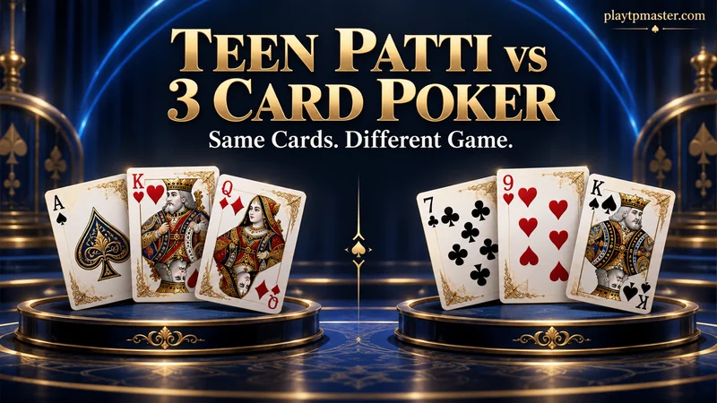 तीन पत्ती बनाम 3 Card Poker: पत्ते समान, नियम अलग